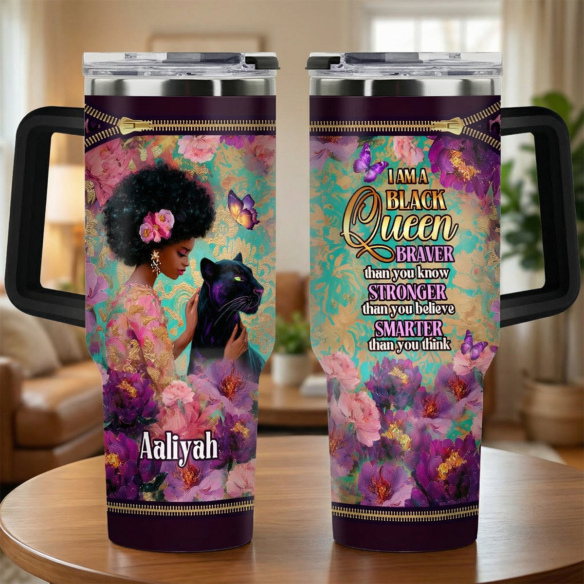 I Am A Black Queen - Personalized Stainless Steel Tumbler