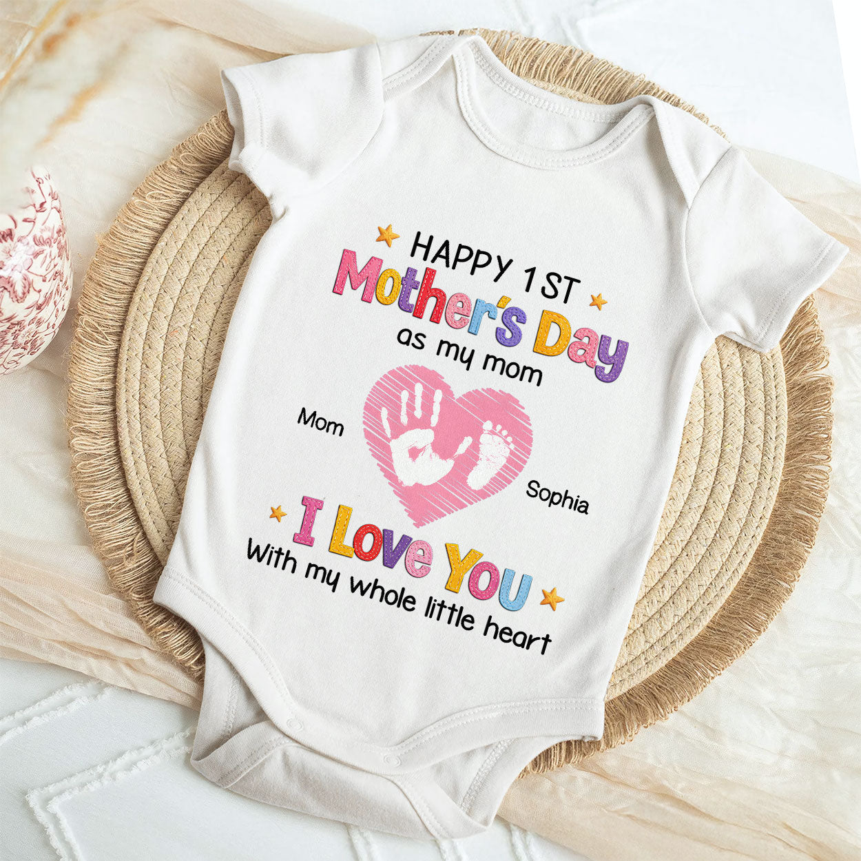 I Love You With My Whole Little Heart - Personalized Baby Onesie
