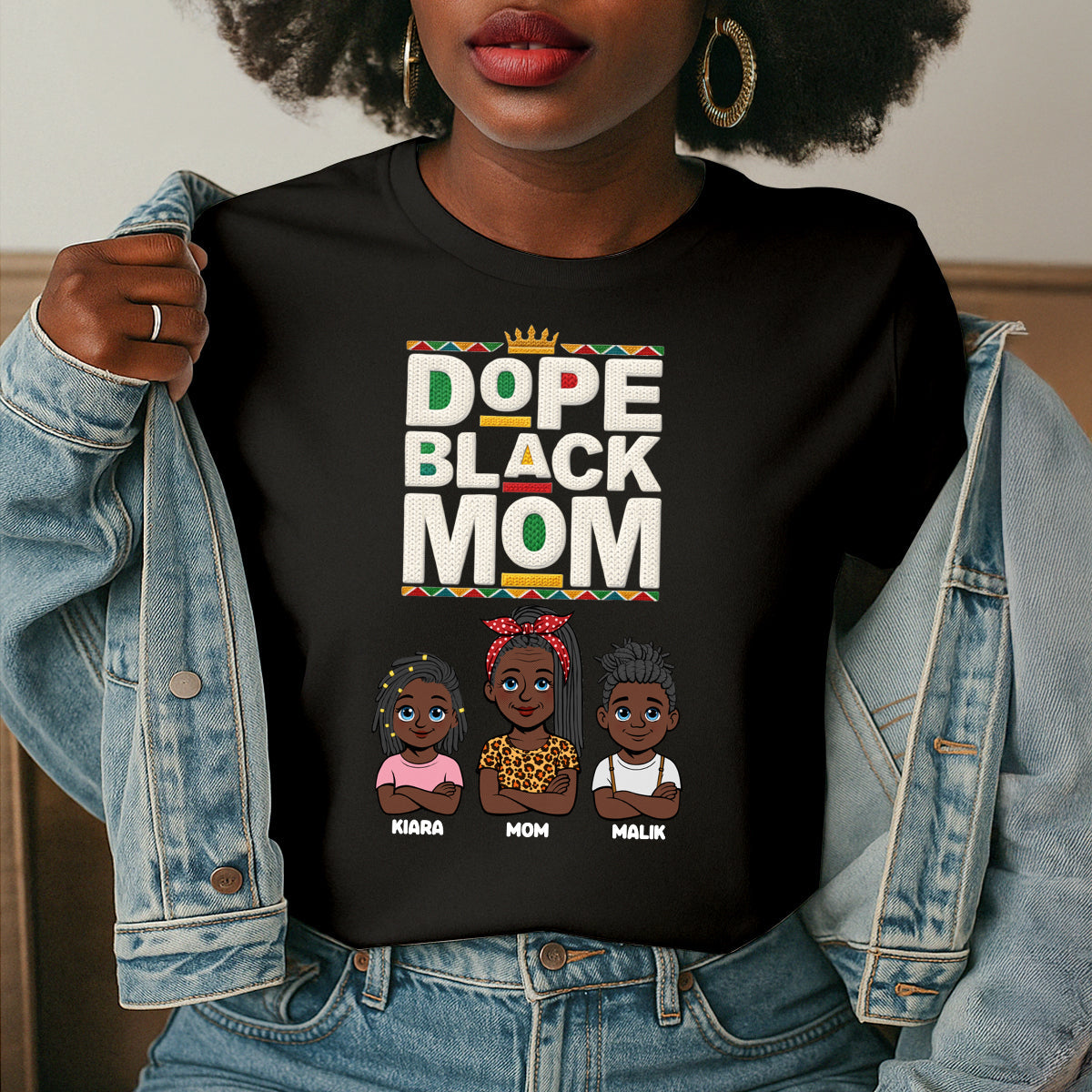 Dope Black Mom - Personalized 2D Unisex T-shirt