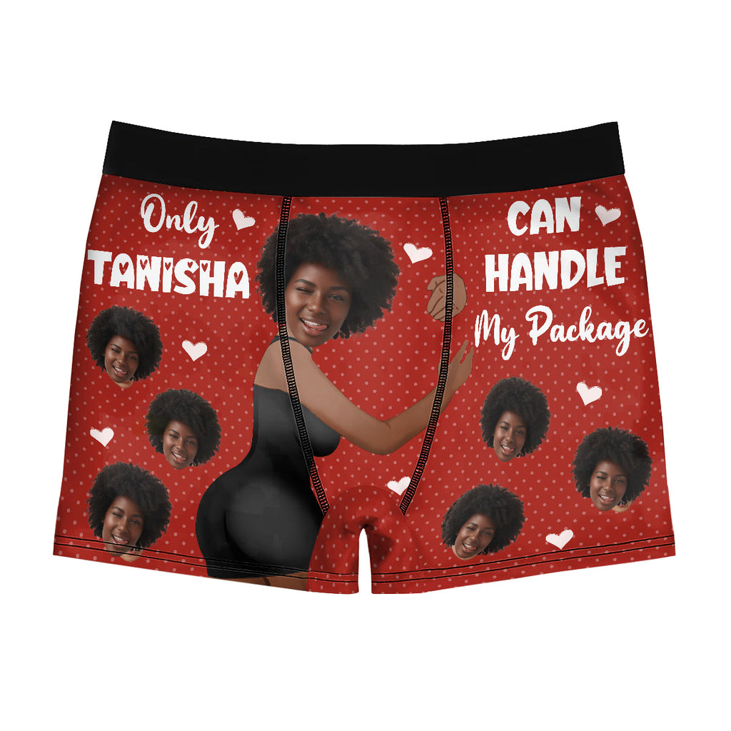 Only Her Handle My Package - Personalized Men's Boxer Briefs