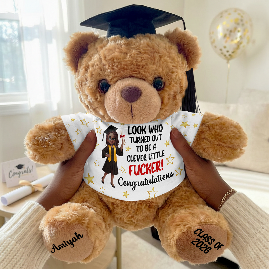 A Clever Little Fucker - Personalized Graduation Bear With Card