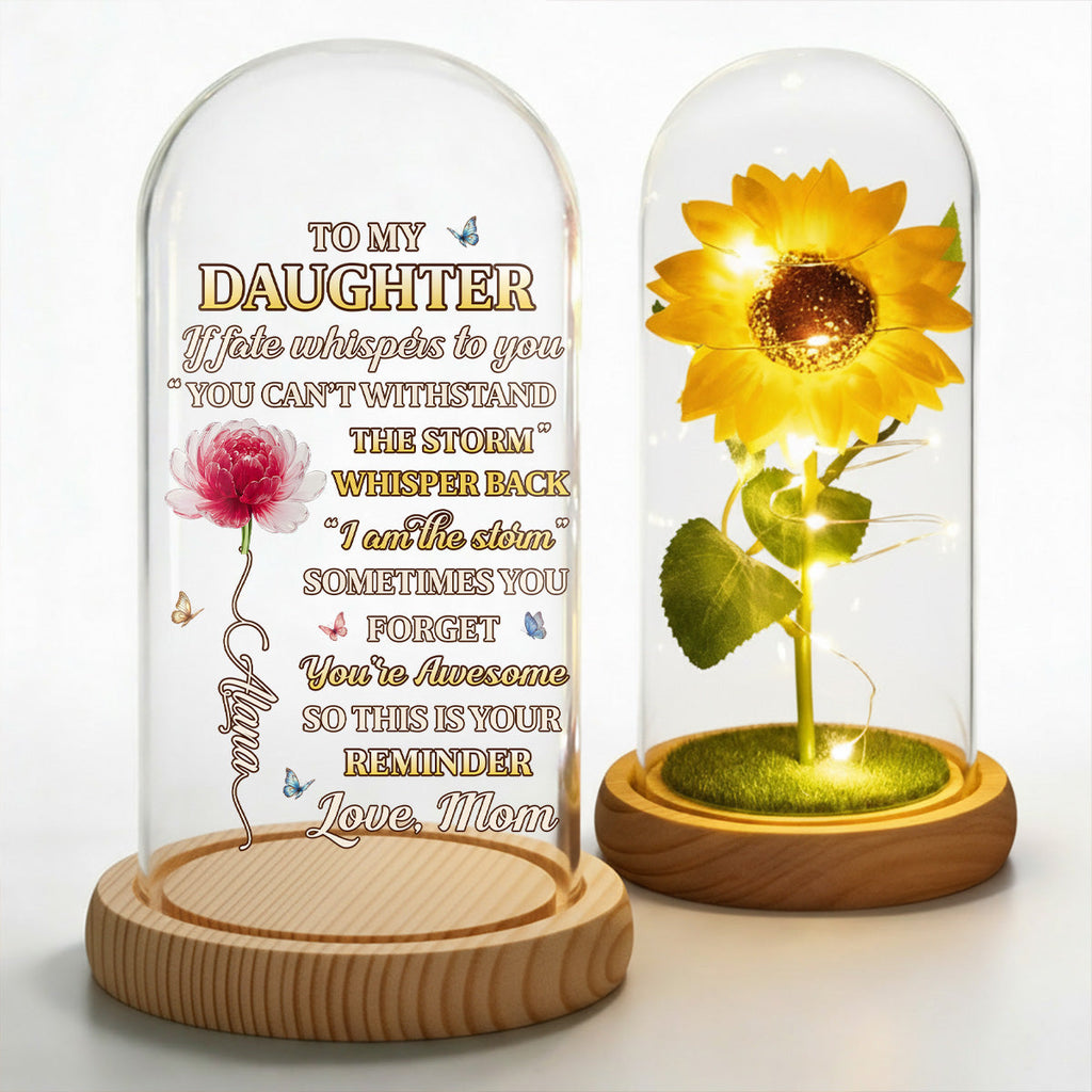 From Mom To Badass Daughter - Personalized Sunflower Dome Lamp