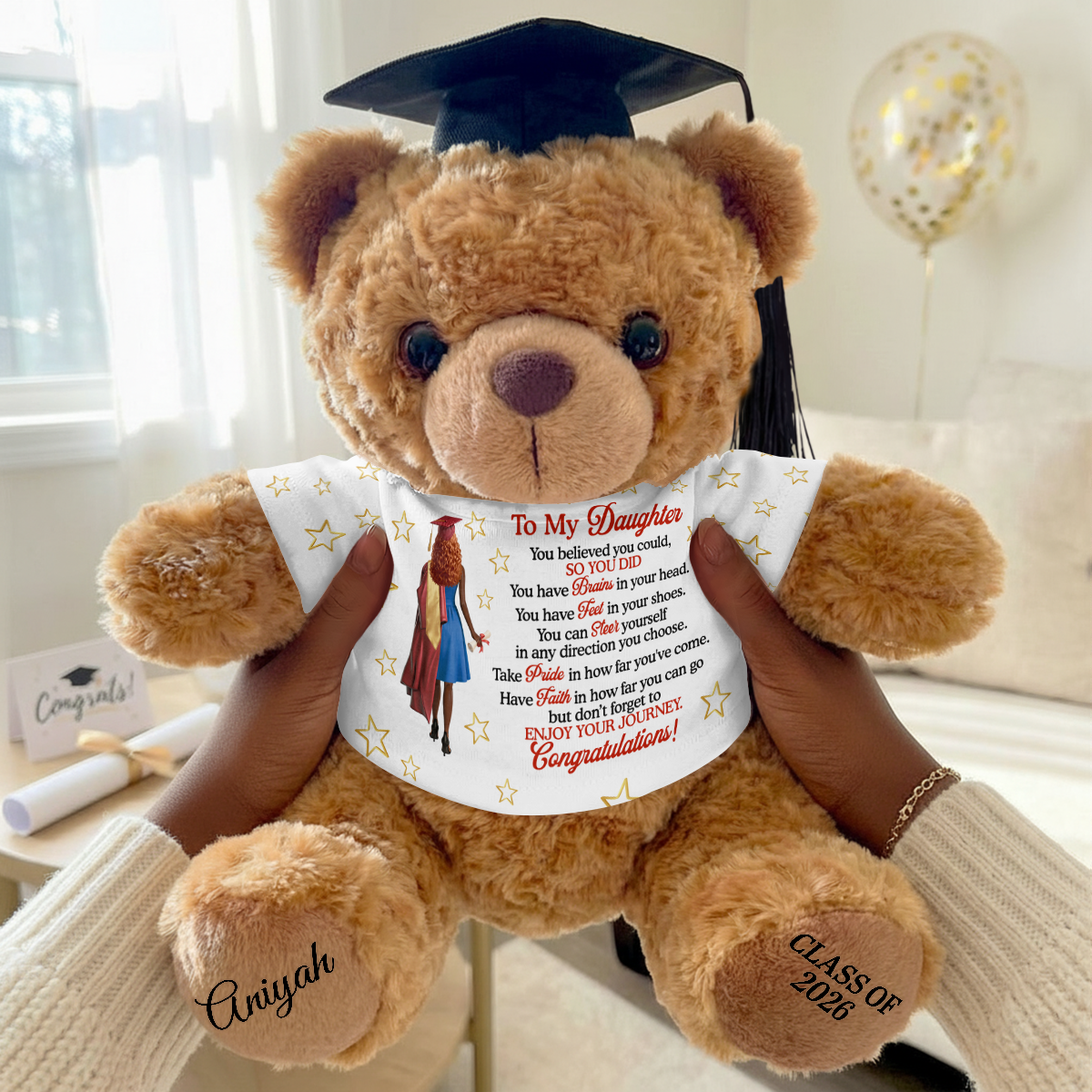 You Believed You Could So You Did - Personalized Graduation Bear With Card