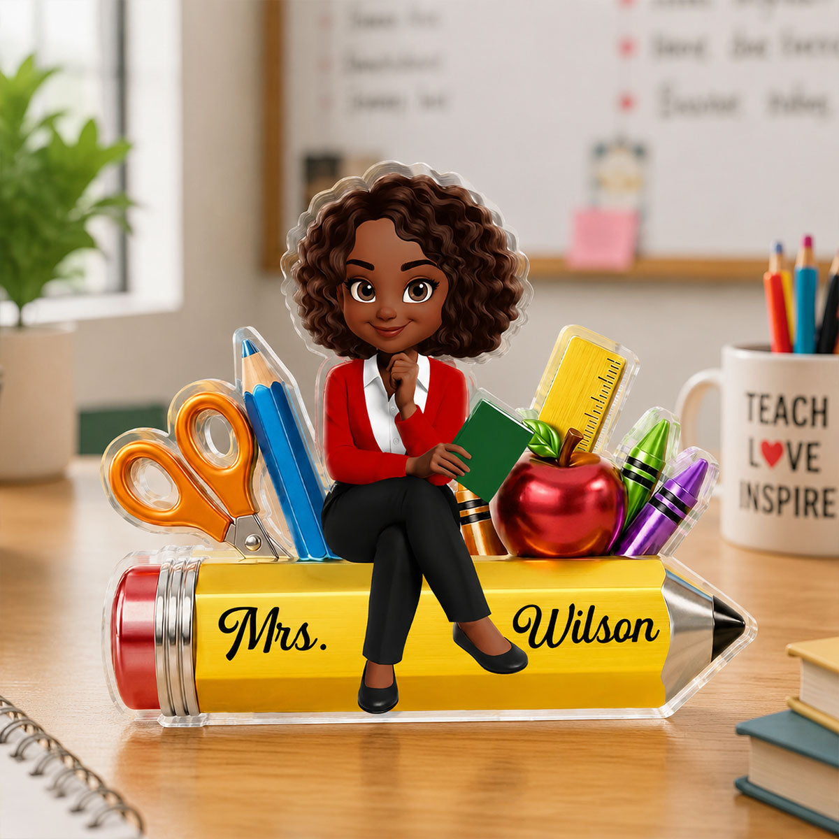 Teacher Life Pencil School Suppliers - Personalized Custom Shaped Acrylic Plaque