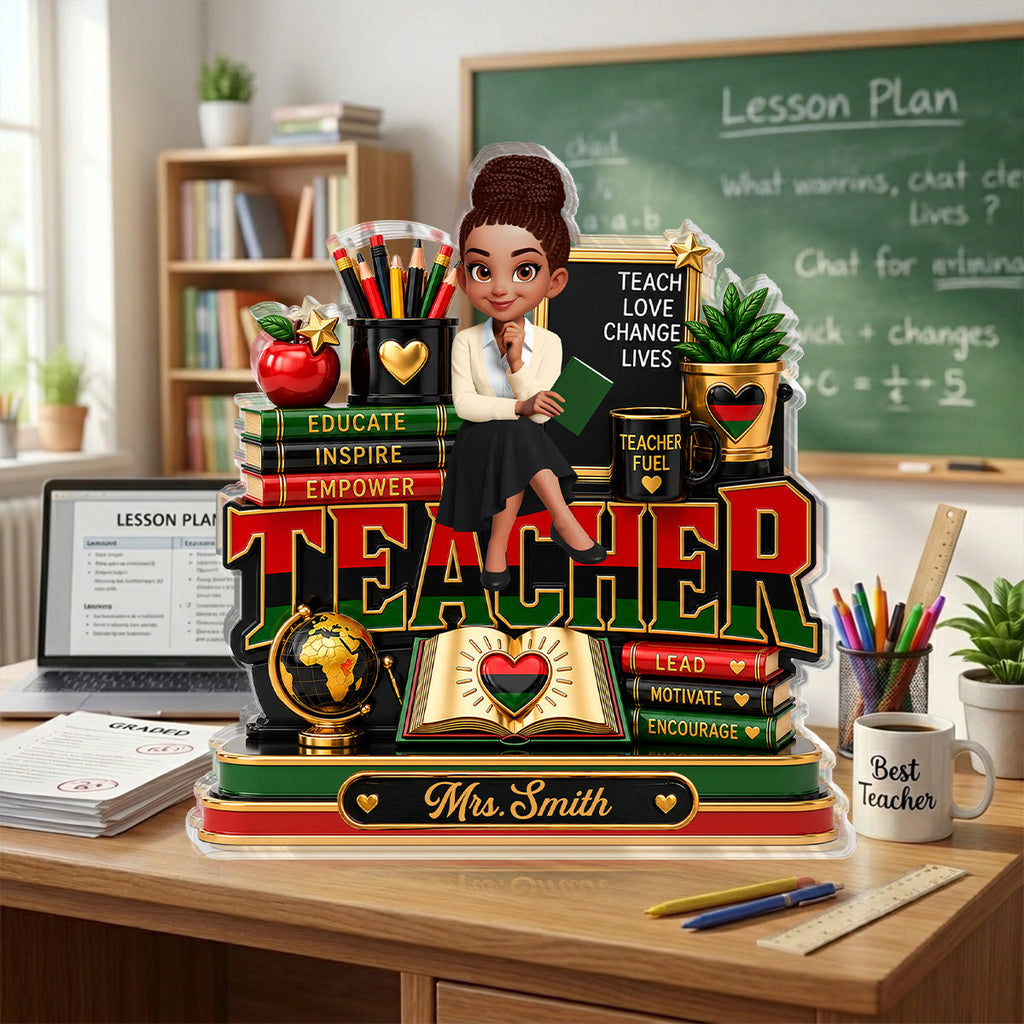 Teach Love Changes Life - Personalized Custom Shaped Acrylic Plaque