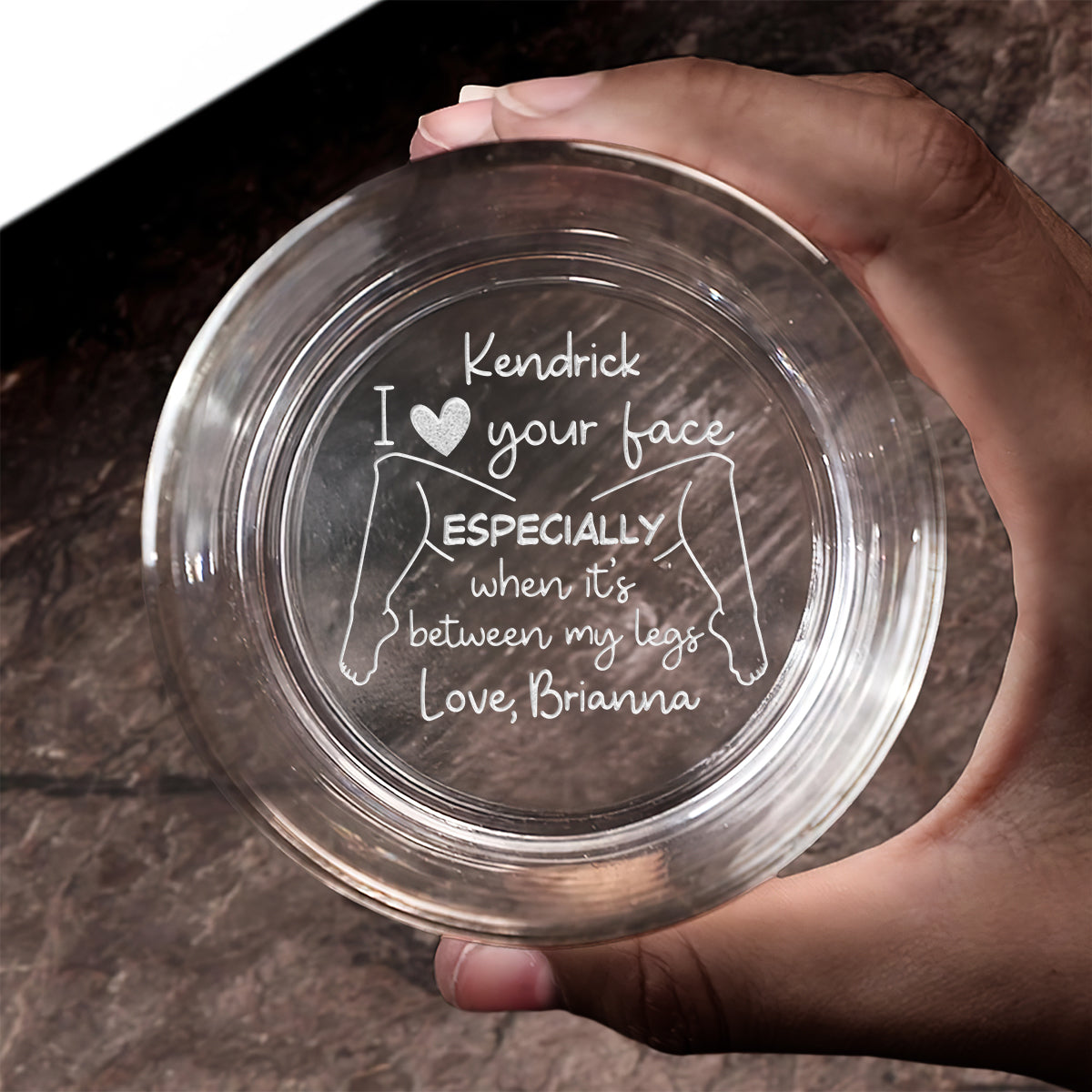 I Love Your Face - Personalized Engraved Whiskey Glass
