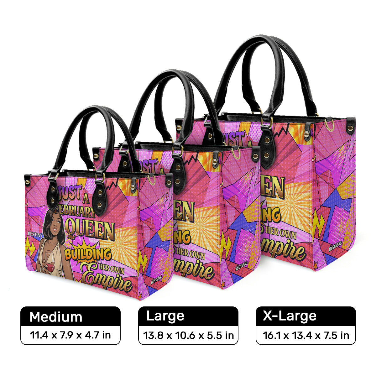 Just A Queen Building Her Own Empire - Personalized Leather Handbag
