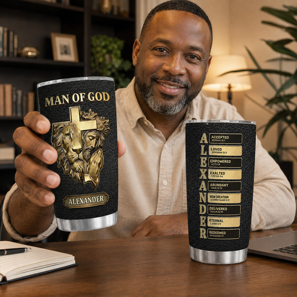 Man Of God - Personalized Stainless Steel Tumbler