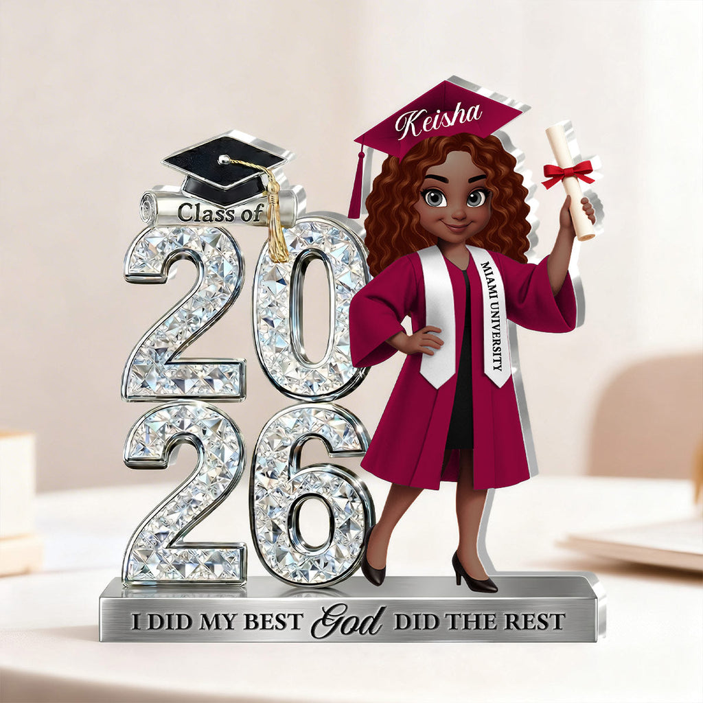 I Did My Best God Did The Rest - Personalized Custom Shaped Acrylic Plaque