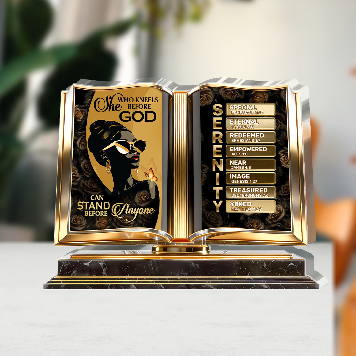 She Who Kneels Before God Can Stand Before Anyone - Personalized Custom Shaped Acrylic Plaque