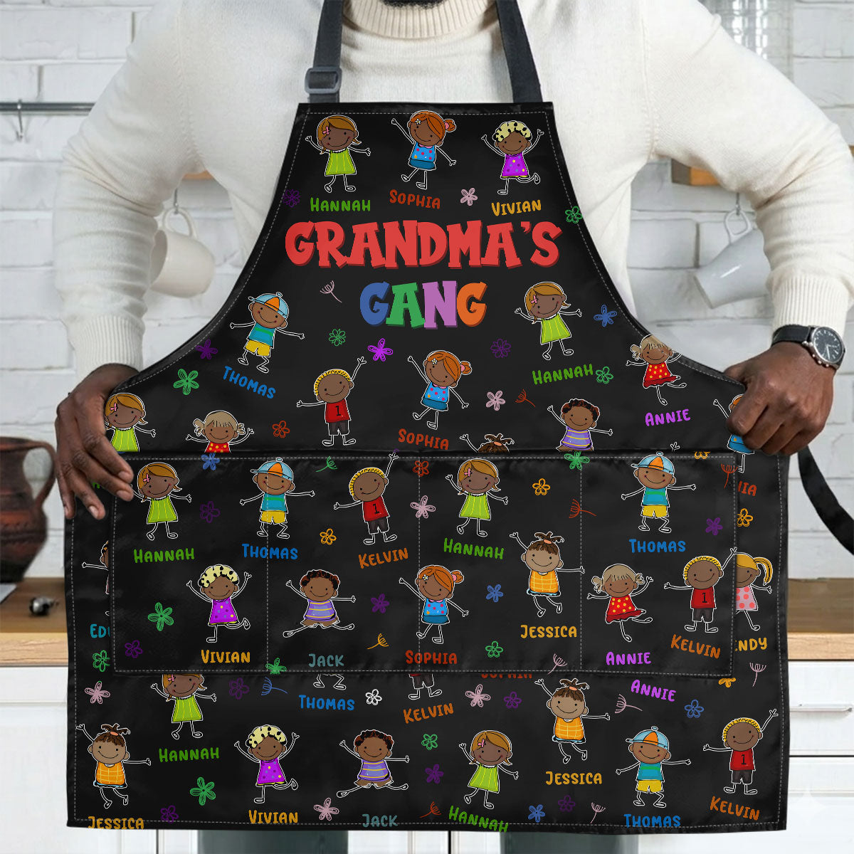 Grandma's Gang - Personalized Apron With Pocket