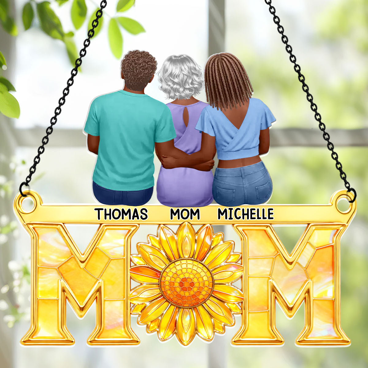 Mom We Love You - Personalized Acrylic Suncatcher