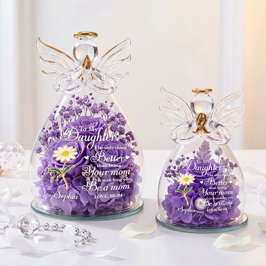 The Only Thing Better Than Being Your Mom - Personalized Angel Dome With Preserved Flowers