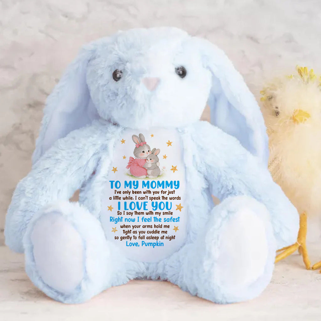 I Feel The Safest When Your Arms Hold Me - Personalized Stuffed Bunny