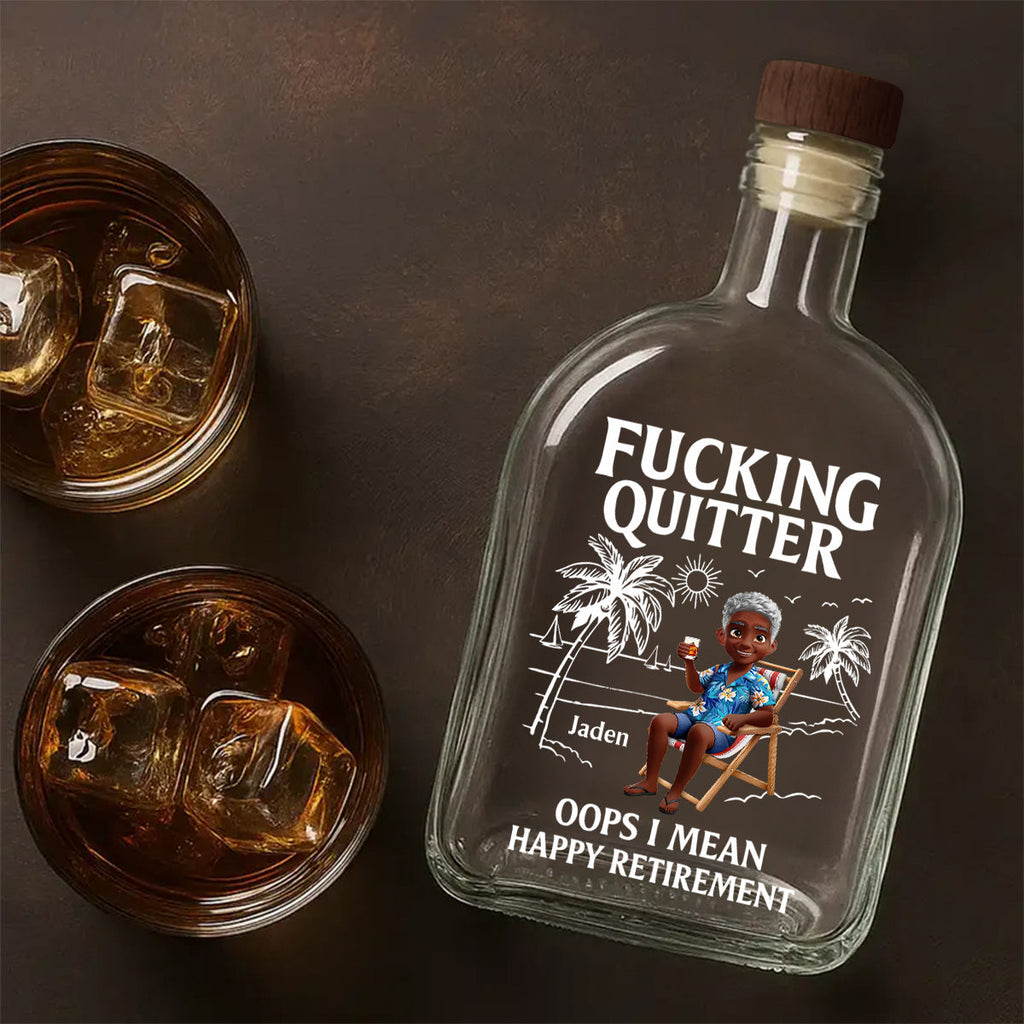 Oops I Mean Happy Retirement  - Personalized Whiskey Bottle