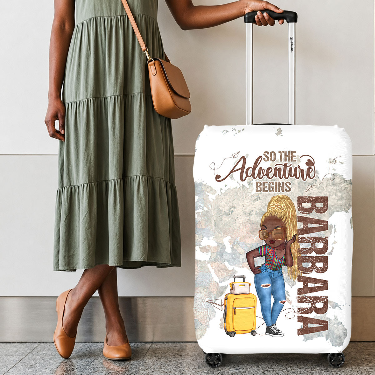 So The Adventure Begins - Personalized Luggage Cover