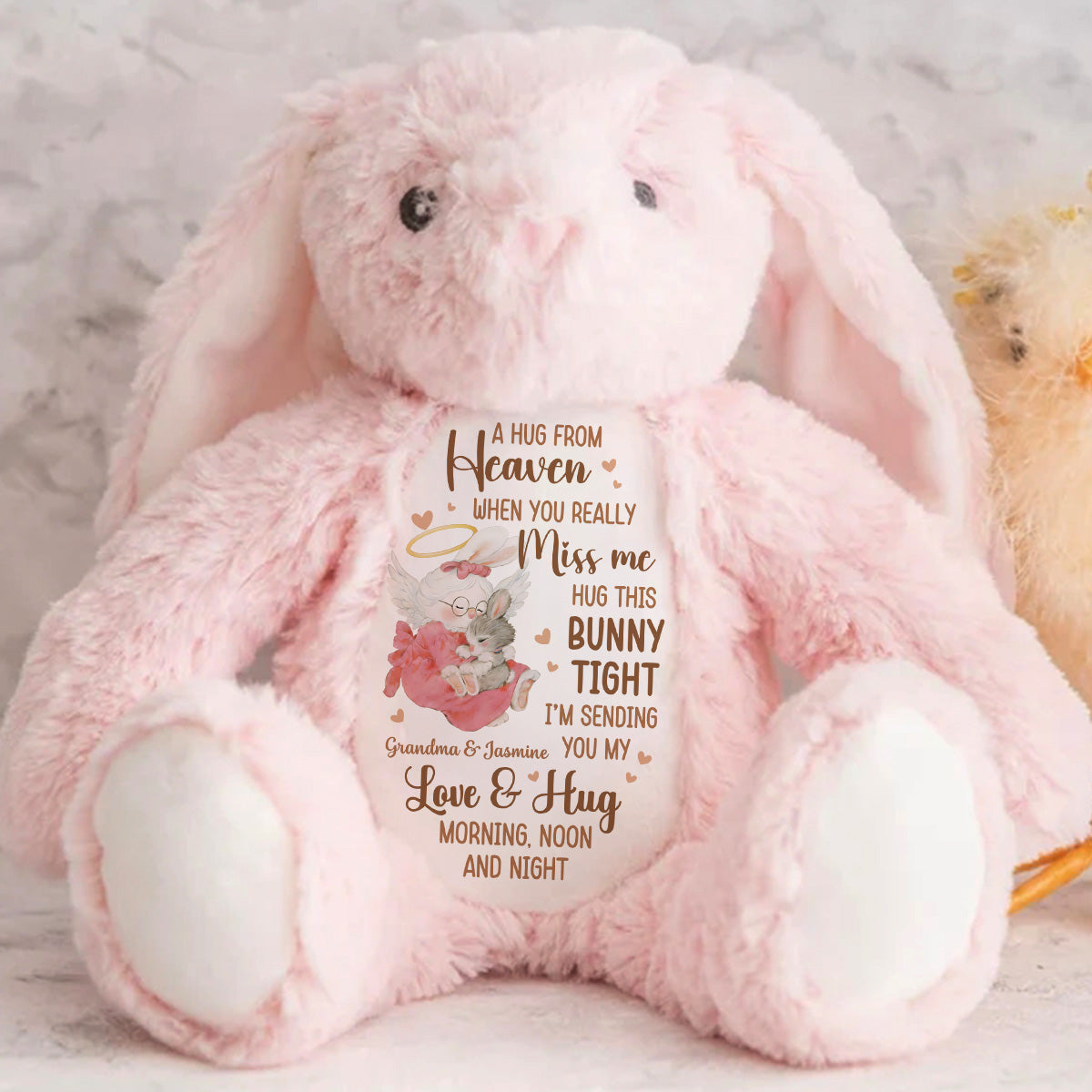 A Hug From Heaven - Personalized Stuffed Bunny