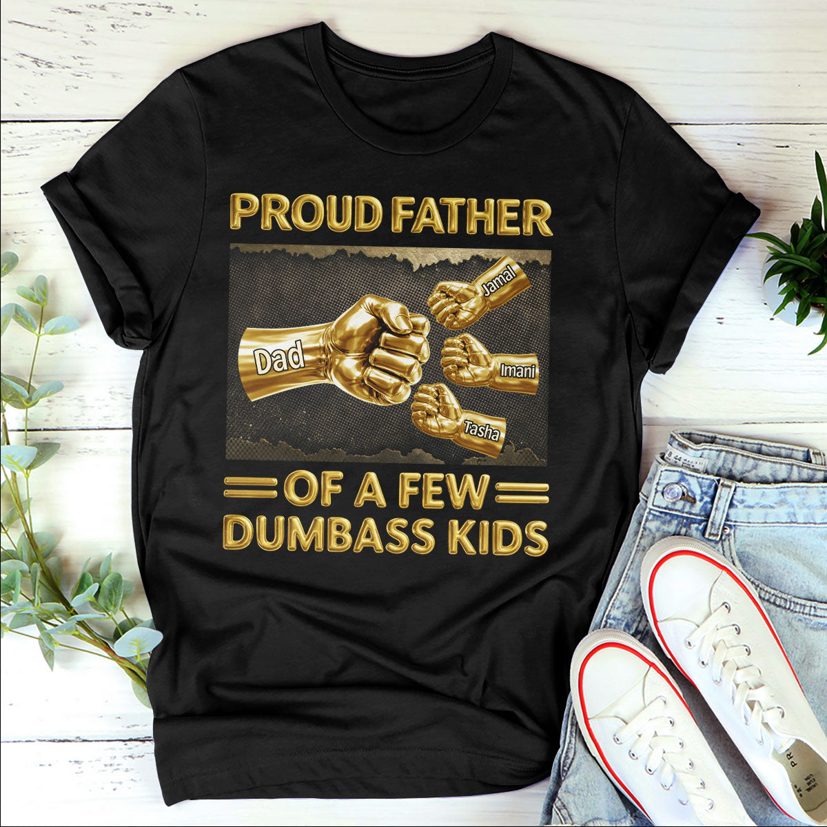 Proud Daddy - Personalized 2D Unisex T-shirt