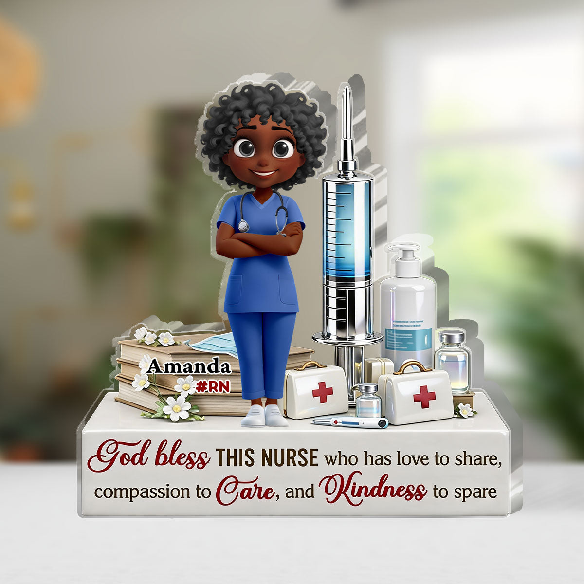 God Bless This Nurse - Personalized Custom Shaped Acrylic Plaque