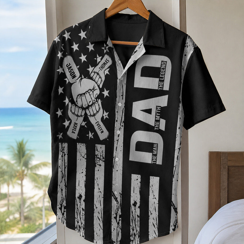Dad The Man The Myth The Legend - Personalized Hawaiian Shirt