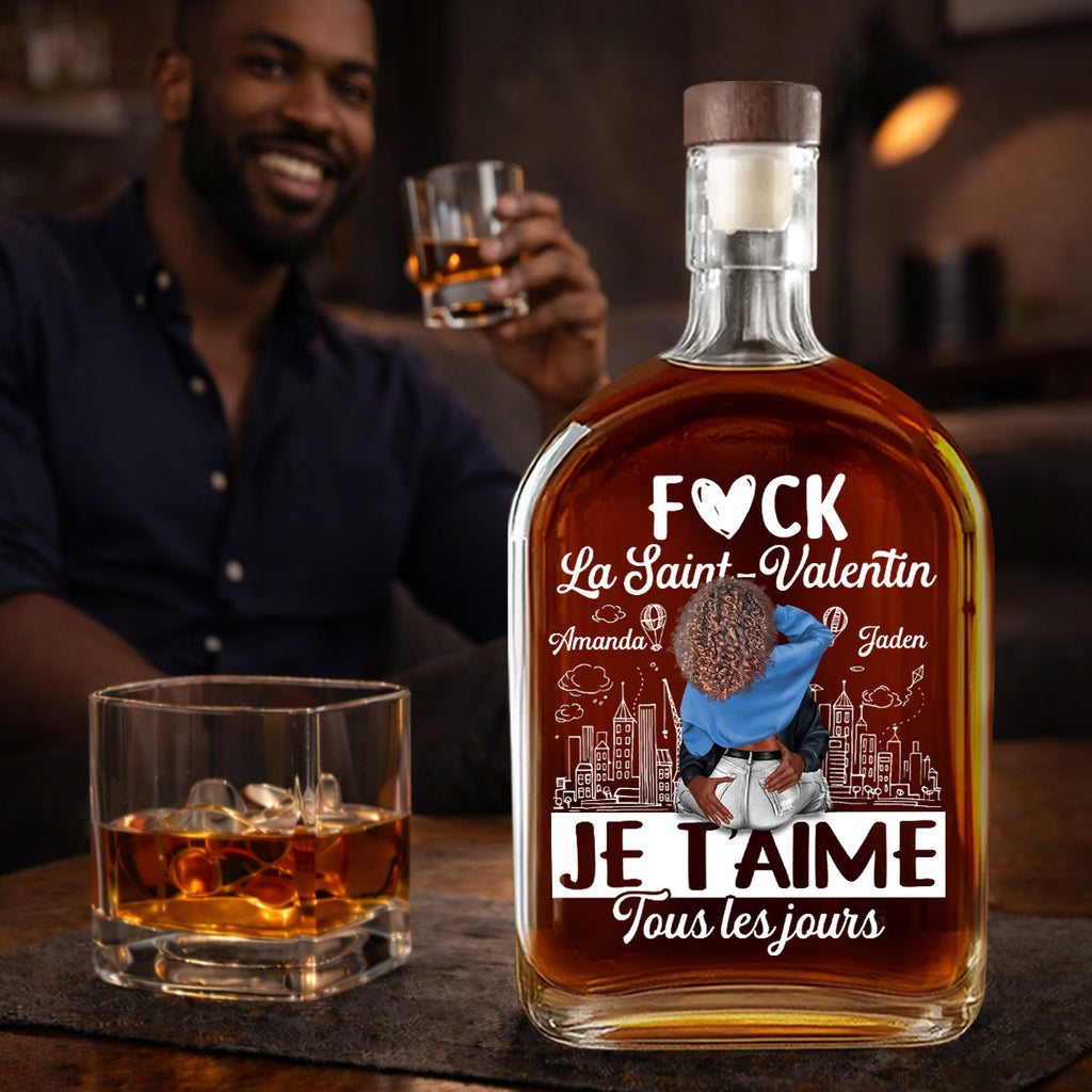 Je T’aime Tous Les Jours - Personalized Whiskey Bottle