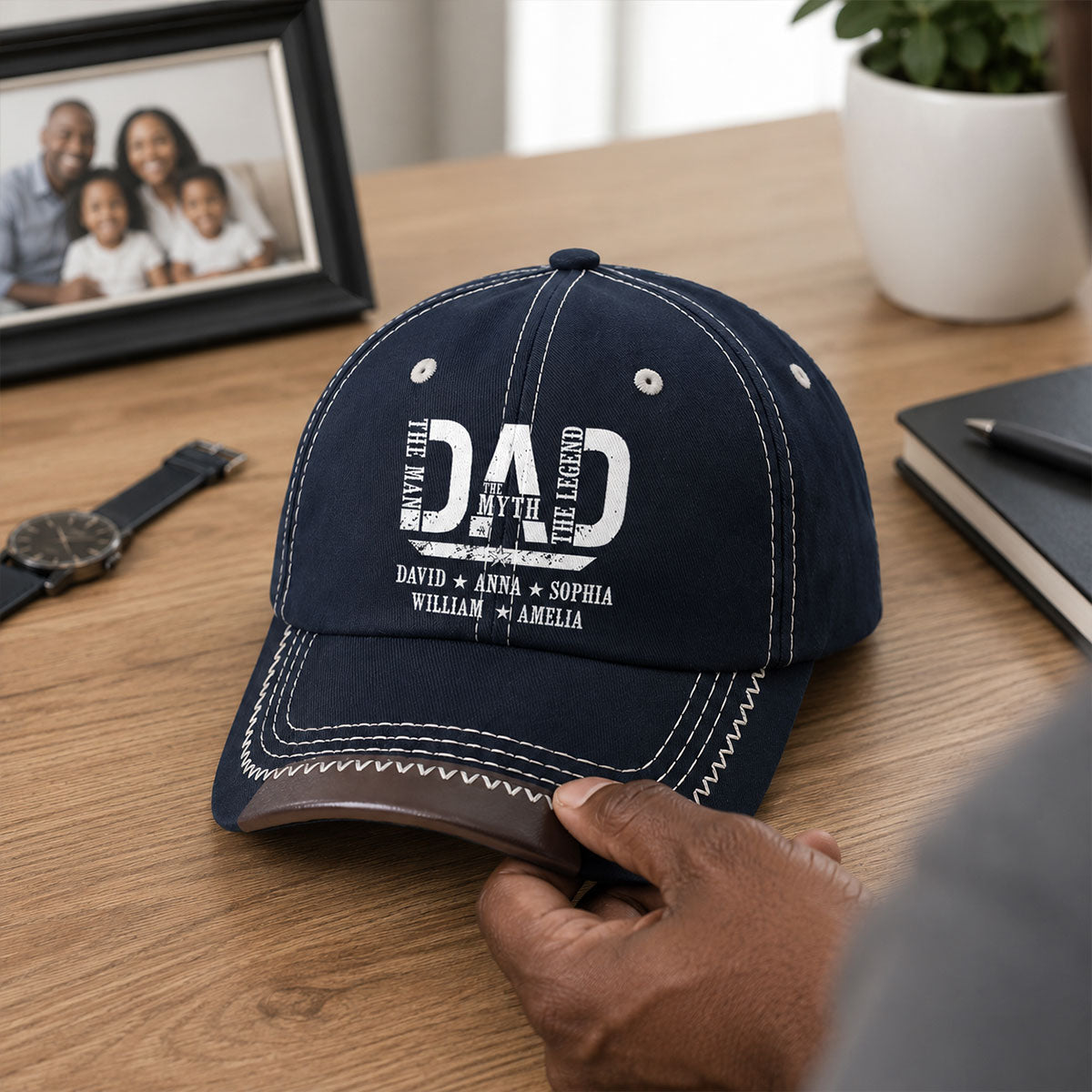 Dad The Man The Myth The Legend - Personalized Vintage Soft Baseball Cap