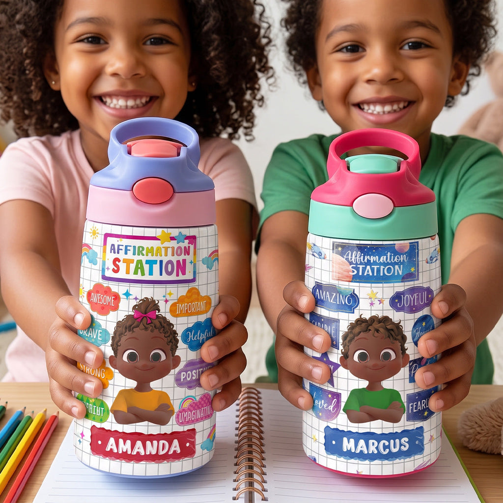 Affirmation Station - Personalized Kid Water Bottle