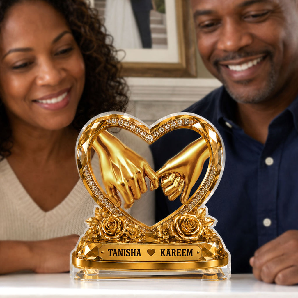 Hold Your Hand Forever Anniversary Gift - Personalized Custom Shaped Acrylic Plaque
