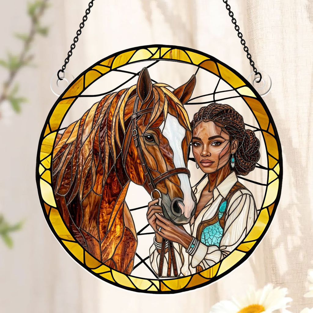 Custom Horse Photo To Style Suncatcher - Personalized Acrylic Suncatcher