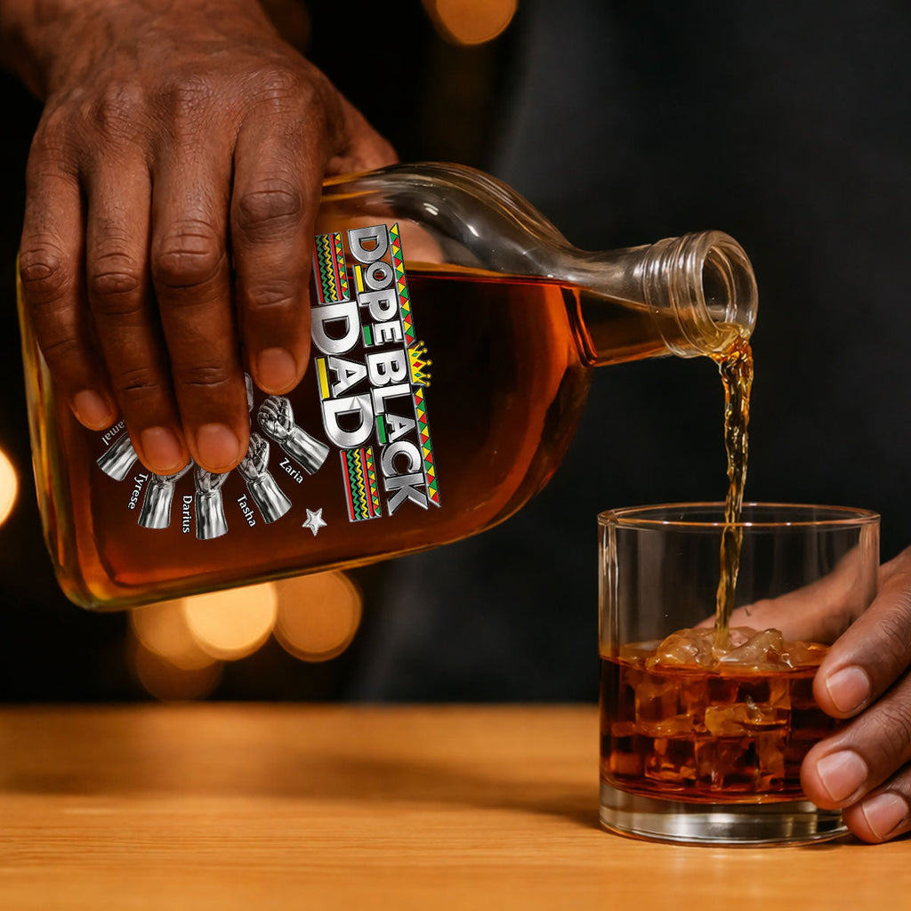 Dope Black Dad - Personalized Whiskey Bottle