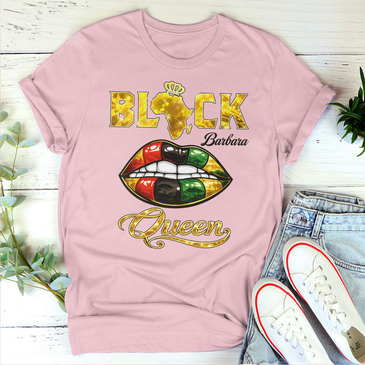 I Am A Black Queen - Personalized 2D Unisex T-shirt