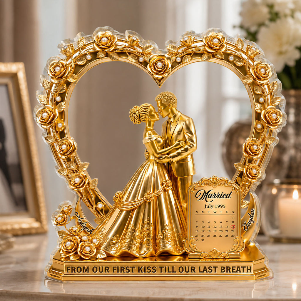 From Our First Kiss Till Our Last Breath - Personalized Custom Shaped Acrylic Plaque