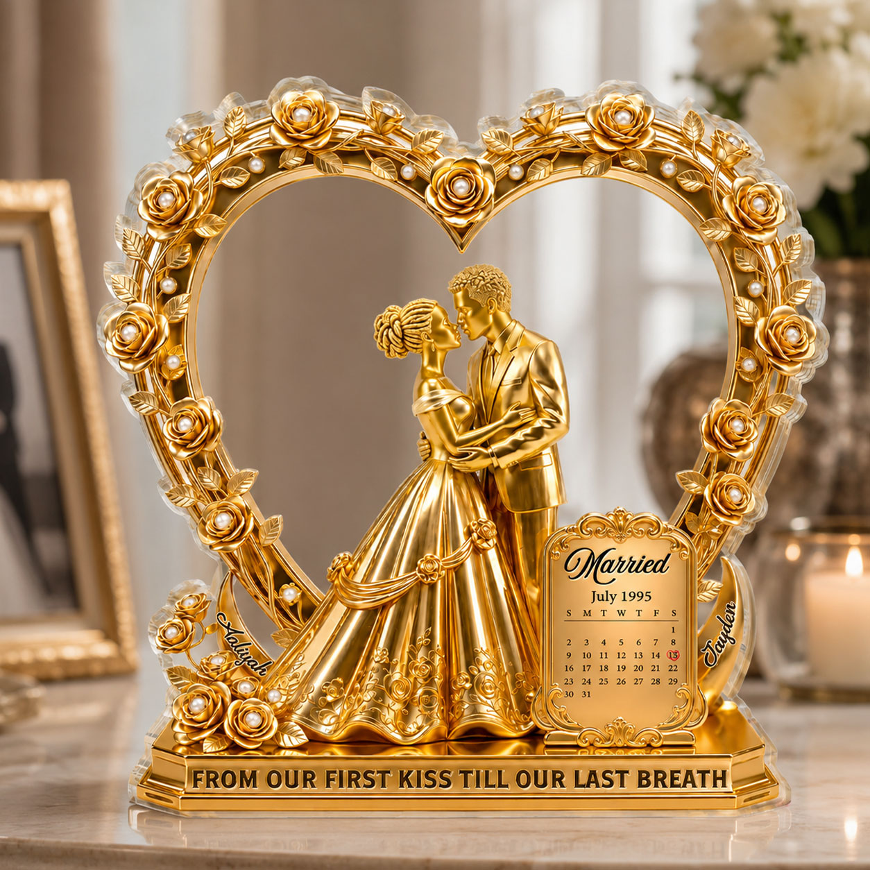 From Our First Kiss Till Our Last Breath - Personalized Custom Shaped Acrylic Plaque