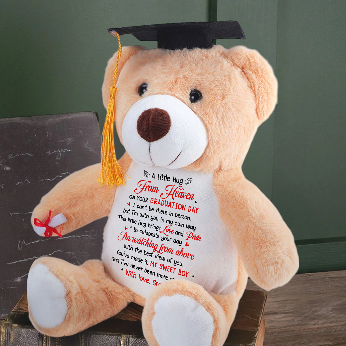 A Little Hug From Heaven - Personalized Graduation Teddy Bear