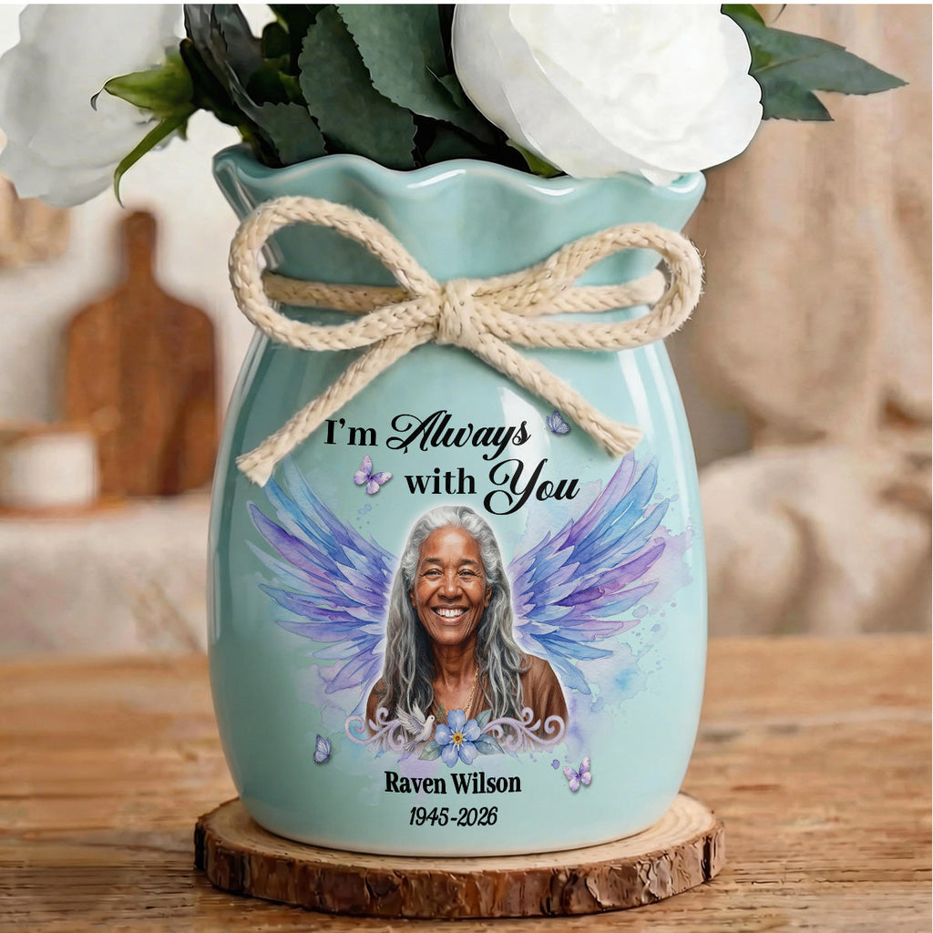 I'm Always With You - Personalized Flower Vase With Ribbon