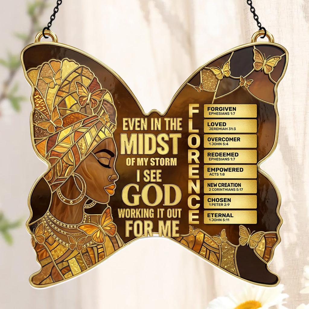 I See God Working It Out For Me - Personalized Acrylic Suncatcher