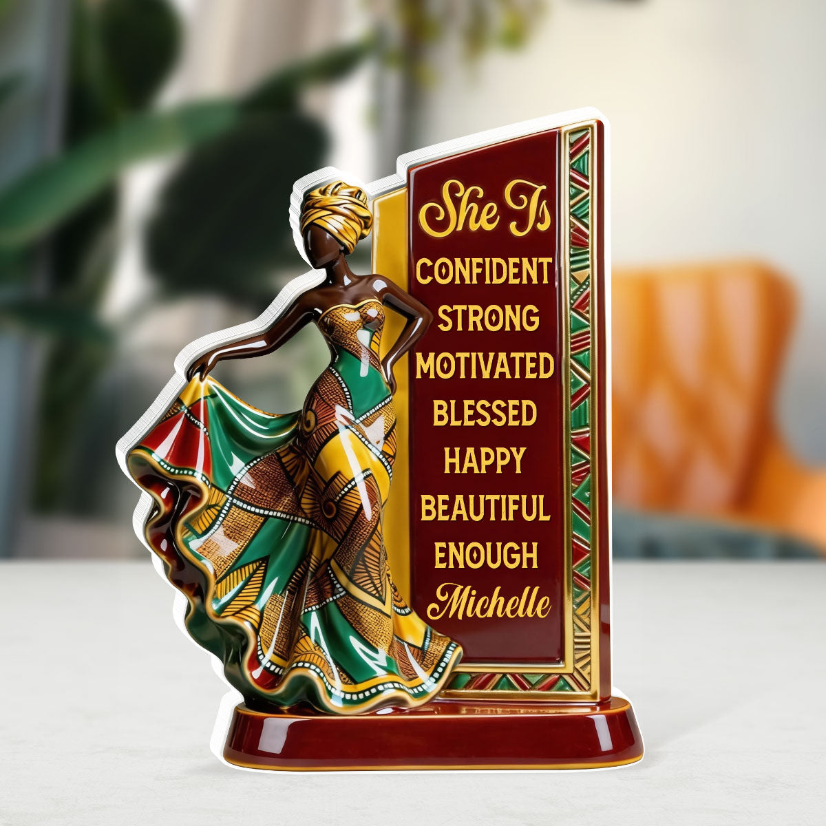 She Is Black - Personalized Custom Shaped Acrylic Plaque