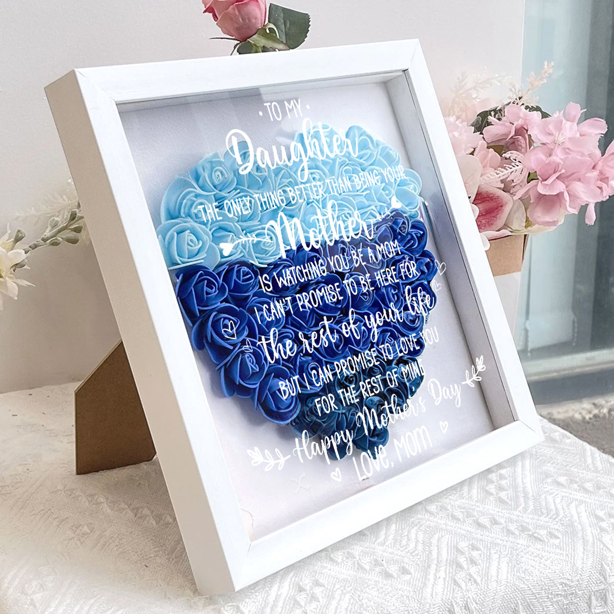 The Only Thing Better Than Being Your Mother - Personalized Heart Flower Shadow Box