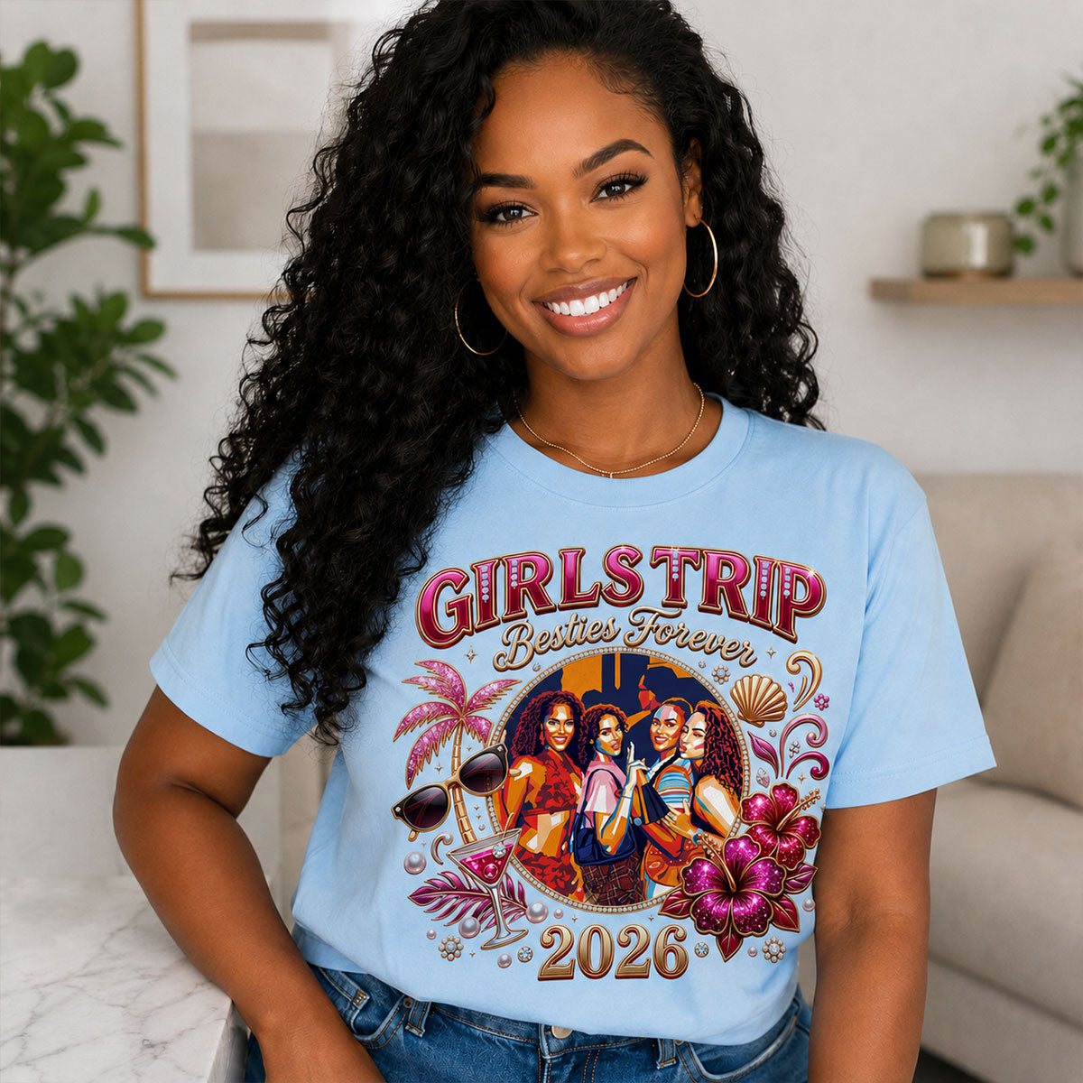 Girls Trip Mode On - Personalized 2D Unisex T-shirt