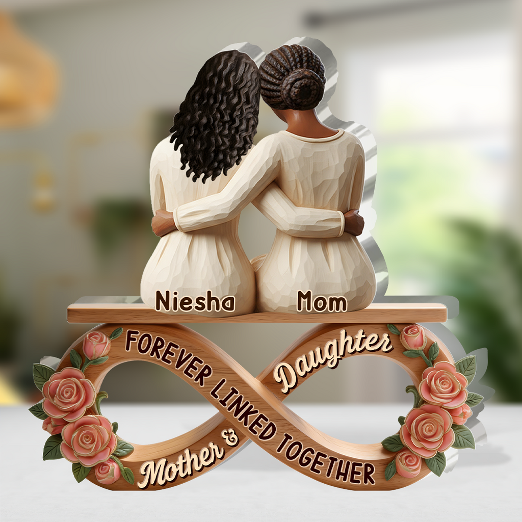 Mother And Daughters Forever Linked Together - Personalized Custom Shaped Acrylic Plaque