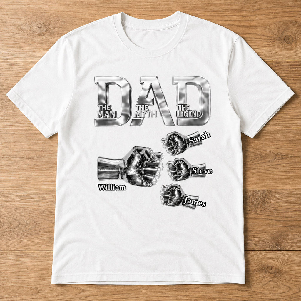 Dad The Man The Myth The Legend - Personalized 2D Unisex T-shirt