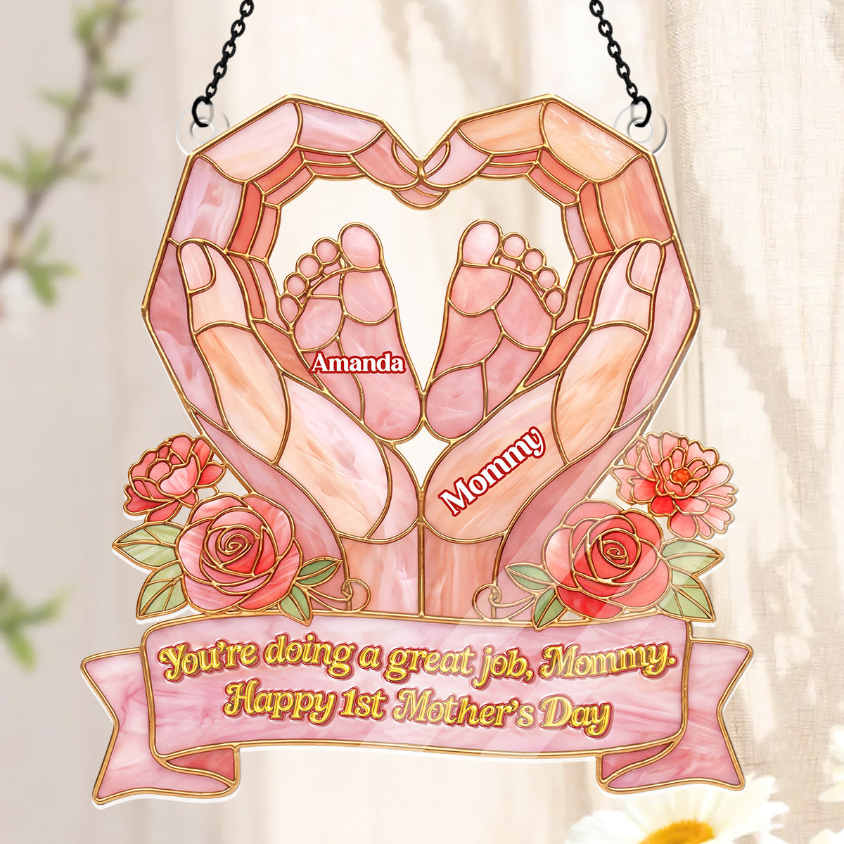 Happy 1st Mother's Day - Personalized Acrylic Suncatcher