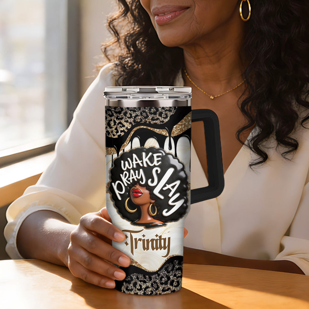 Wake Pray Slay - Personalized Stainless Steel Tumbler