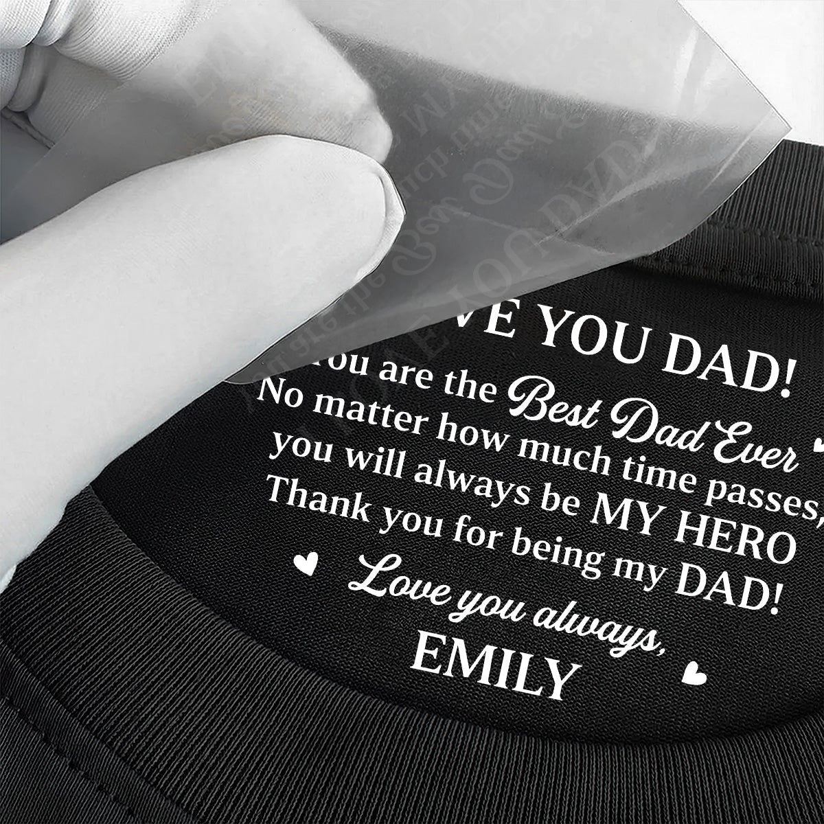 Custom Photo Pencil Sketch Best Dad Ever - Personalized Shirt With Design Inner Neck And Front