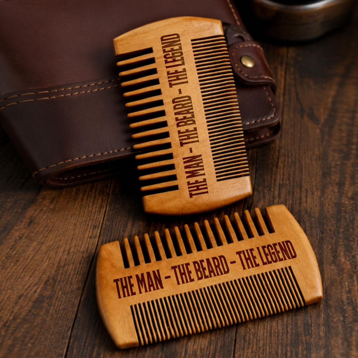 Bearded Man Much Cooler - Personalized Wooden Beard Brush And Combing Set