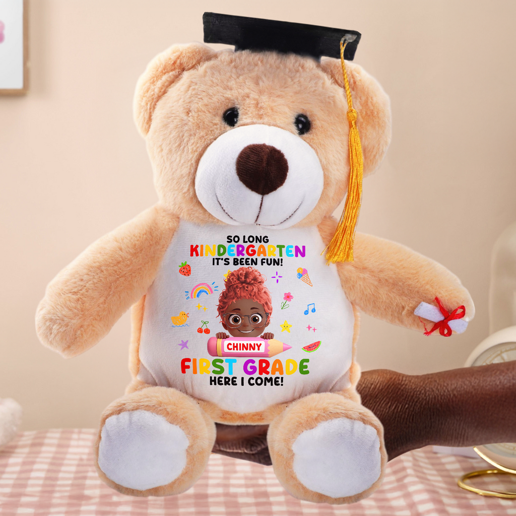 So Long Kindergarten It's Been Fun - Personalized Graduation Teddy Bear