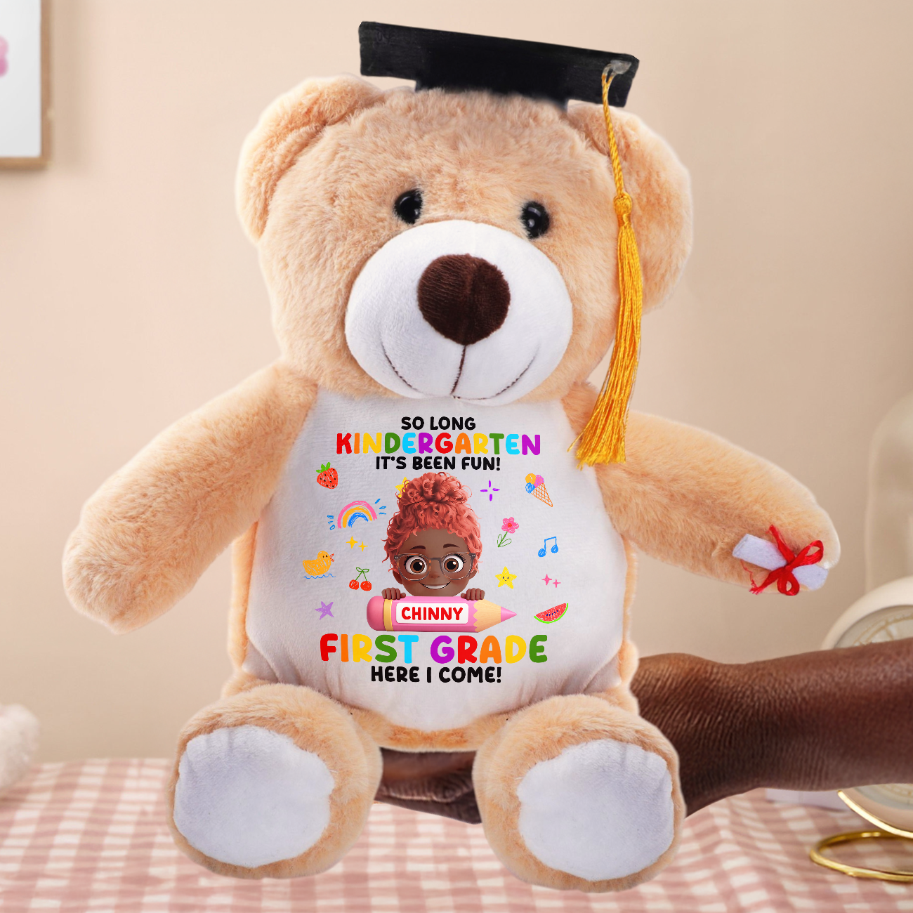 So Long Kindergarten It's Been Fun - Personalized Graduation Teddy Bear