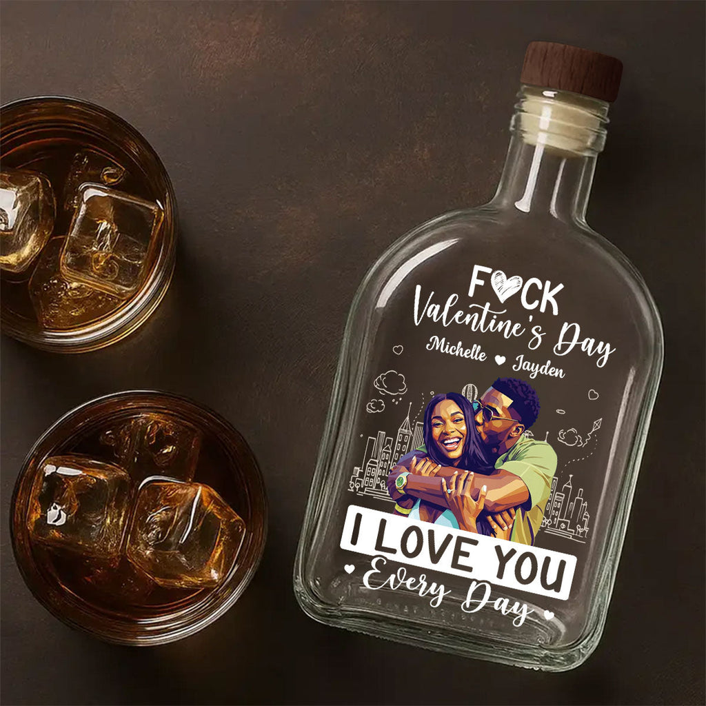 I Love You Everyday Art Ver - Personalized Whiskey Bottle