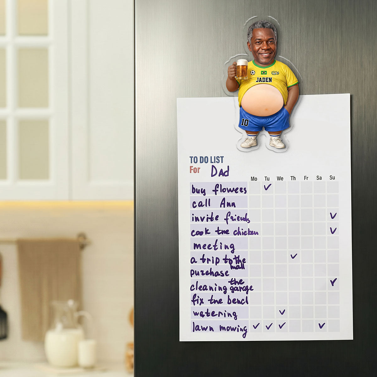 Kickin It Champion Dad - Personalized Squishy Fridge Magnet