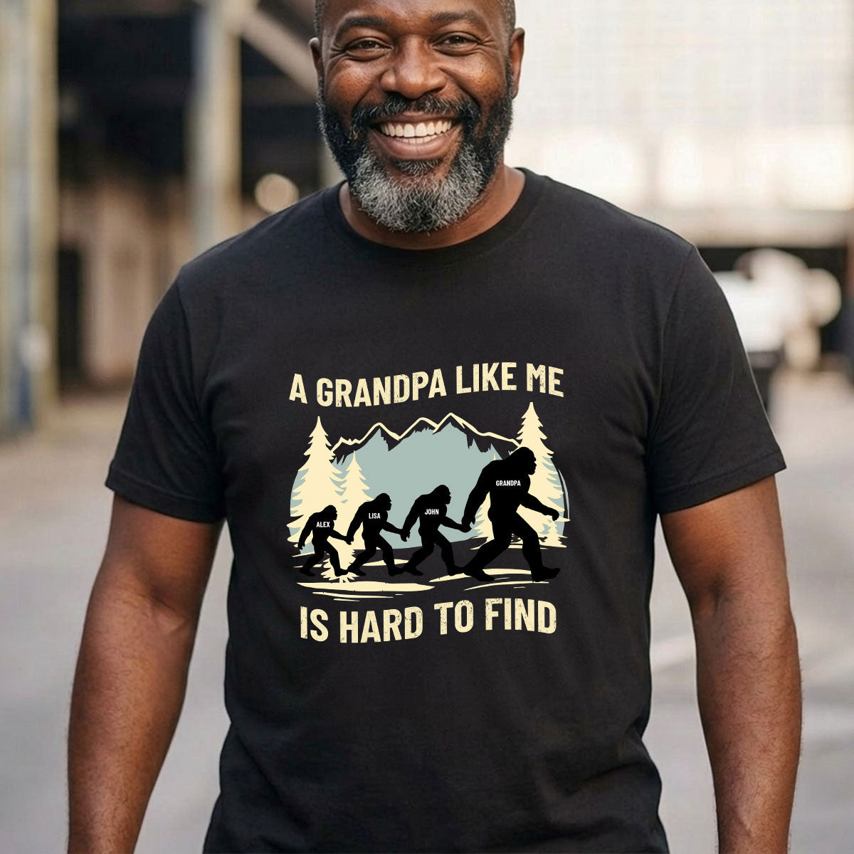 Funny Bigfoot For Dad, Grandpa - Personalized 2D Unisex T-shirt